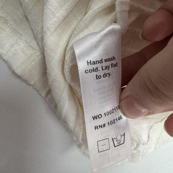 Michael Stars Sweater Womens Large White Jasper Ribbed Pullover Knit Soft Top - Picture 6 of 8